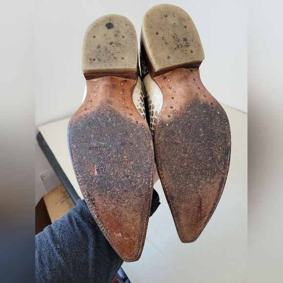 White Python Reptile Leather Boots Mexican Vaquero Cowboy Western Mex 26 US 7 - Picture 7 of 10